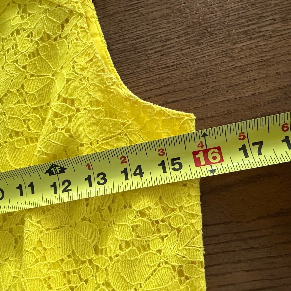 J. Crew Lucille Dress Yellow Floral‎ Lace Overlay Sleeveless Cotton Classic SZ 4